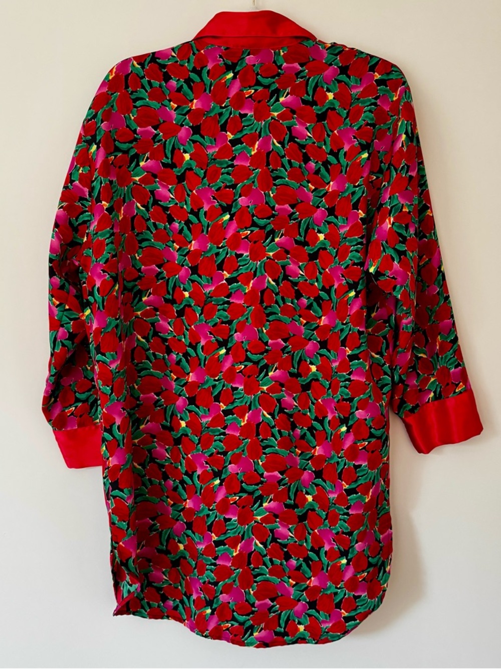 Vintage Victoria’s Secret Gold Label Double Breasted Nightgown, Red Floral – S - Picture 6 of 7